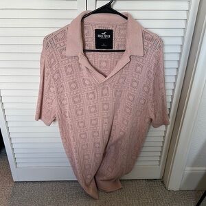 Hollister Men's Pink Knit Shirt